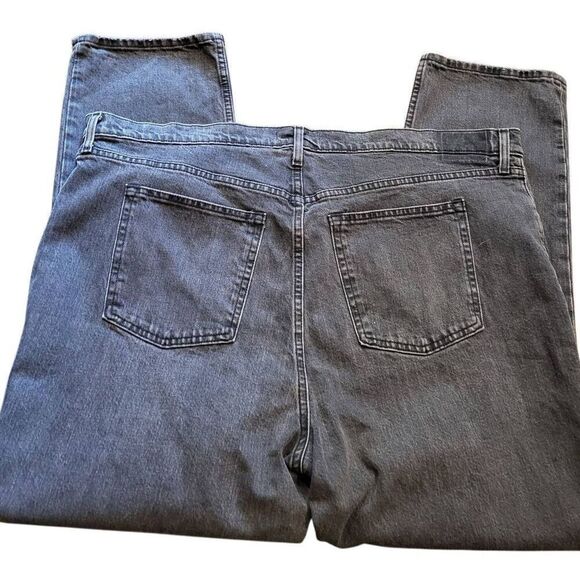 NWT Abercrombie Jeans Women's 22 Black The 90s Straight High Rise 36 Waist - Picture 2 of 4